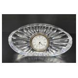 Waterford Crystal Oval Sunburst Quartz Desk Clock