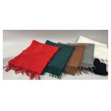 6 Classic Solid Fringed Wool Winter Scarf Multiple