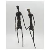Brutalist Style Metal Figural Couple Sculpture