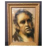 Old oil on board depicting a man