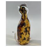 Murano Style Tortoise Glass Cat