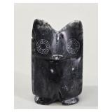 Inuit Carved Soapstone Owl , Signed