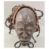 Chokwe Pwo? African Tribal Mask with Raffia Hair