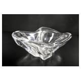 Daum France Mid-Century Crystal Organic Bowl