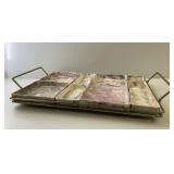 MCM Marbled Enamel Hostess Tray