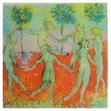 Martine Favre La ronde Artwork on Lucite Panel