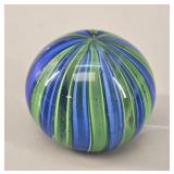 Swirl Art Glass Paperweight vtg