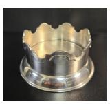 Silver-Plated Scalloped Wine Bottle Coaster vtg