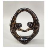 Murano Style Glass Lovers Sculpture
