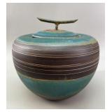 Mid-Century Studio Ceramic Lidded Vessel with