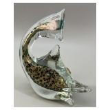 Murano Sommerso Gold-Speckled Glass Fish