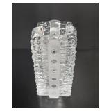 Brutalist Sculptural Glass Vase vtg