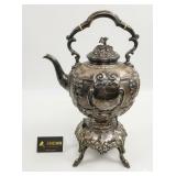 Victorian Silver-Plate Kettle by Martin Hall & Co