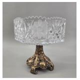 French Cut Crystal & Gilt Bronze Ormolu Compote