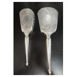 Birks Regency Plate Vanity Mirror & Brush Set vtg