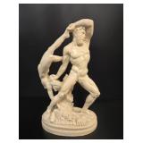 Hercules & Lichas Alabaster-Style Resin Sculpture