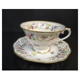 Schumann Bavaria Reticulated Teacup & Saucer