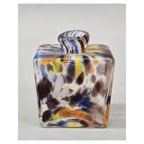 Hand-Blown Murano Style Square Glass Bud Vase vtg