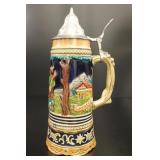 Vtg Music Box German Hunter Beer Stein