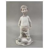 Zaphir Porcelain Figurine Boy with Cat vtg