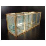 Modern Brass & Botanical Glass Vanity Organizer