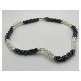 Seed Pearls Black and White Necklace