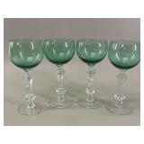 Set of 4 Libbey Emerald Green Wine Goblets