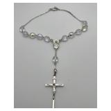 Single Decade Car Rosary, Czech, Rock Crystal,