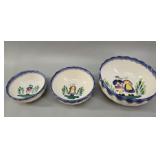 HB Henriot Quimper 'MBFA' Nesting Bowls, Set of 3