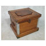 Antique Campaign-Style Wood Storage Chest