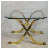 Maison Jansen Style Brass & Glass Sidetable