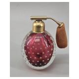 Murano Seguso Cranberry Bullicabte Perfume Bottle