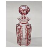 Antique Ruby Cut to Clear Bohemian Glass Scent