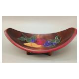 Baribocraft Hand-Painted Wooden Footed Fruit Bowl