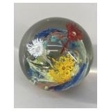 Studio Art Glass Floral Paperweight