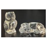 Princess House 24% Lead Crystal Figurines Owl