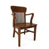 Antique Tiger Oak Bankers Armchair