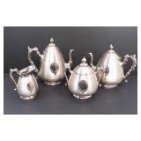 Antique Silver Plate Coffee & Tea Hammered