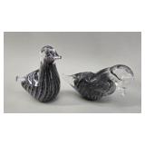 Pair of Murano Art Glass Bird Paperweights