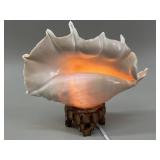 Mid-Century Pink Queen Conch Shell Table Lamp
