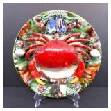 Rare vtg hand-crafted Palissy Majolica Crab &