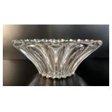 Ribbed Crystal Centerpiece Bowl vtg