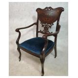Antique Edwardian Inlaid Mahogany Armchair