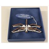 Swarovski rhinestones dragonfly brooch in