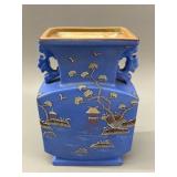 Hinode Japanese Cobalt Moriage Vase