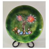MCM Floral Enameled Copper Plate