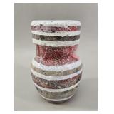 Mid-Century Glazed Concrete Striped Vessel