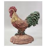 Large Cast Iron 'Cecile' Rooster Doorstop vtg