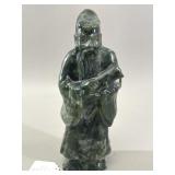 Chinese Carved Nephrite Spinac Jade Scholar Figure
