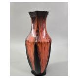 Canuck Pottery Flame Glaze Hexagonal Vase
